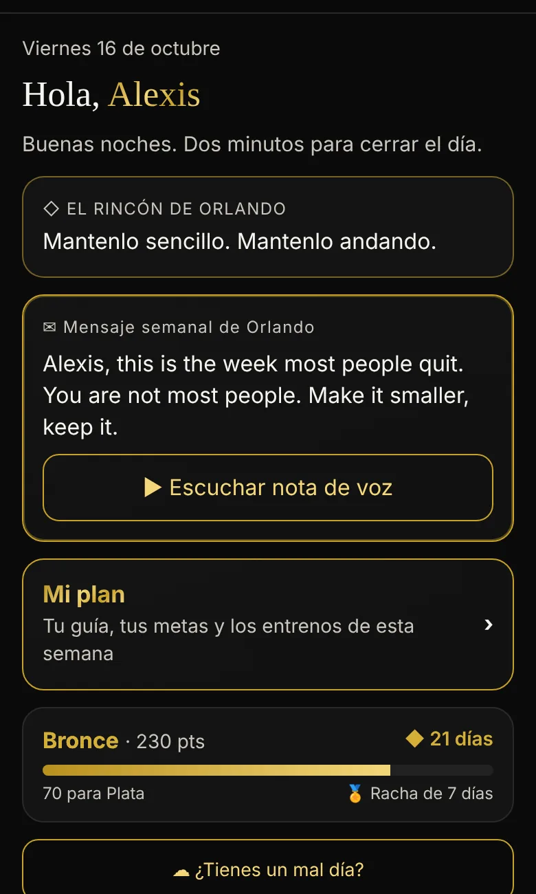 Aureum app shown in Spanish